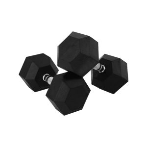 5KG Rubber Hex Dumbbells x 2