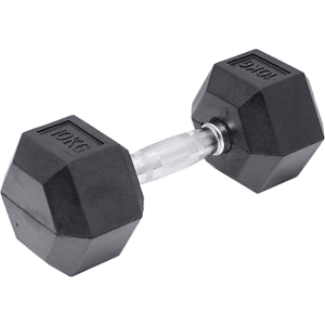 10KG Rubber Hex Dumbbell